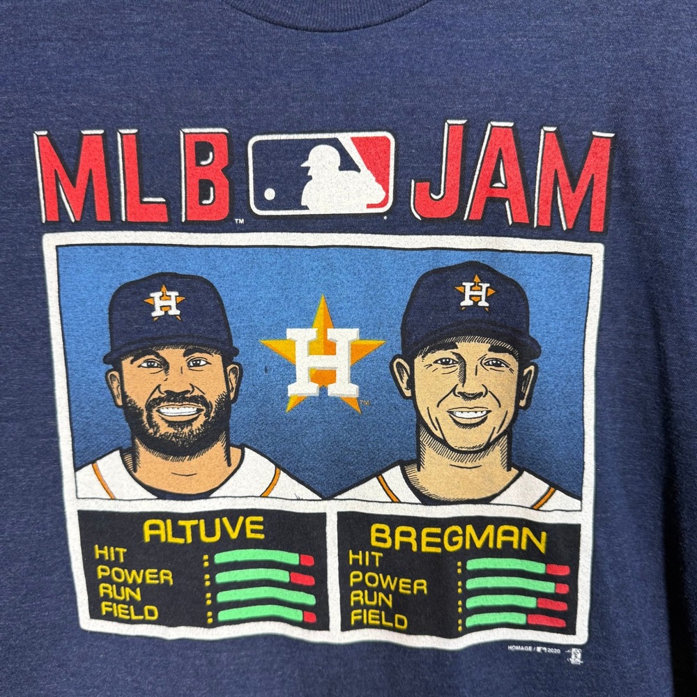 Homage Altuve MLB Jam Houston Astros Bregman Graphic T-Shirt Mens Medium